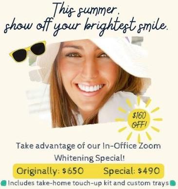 In-office Zoom teeth whitening promo