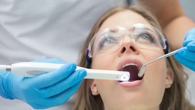 woman at the dentist in norfolk