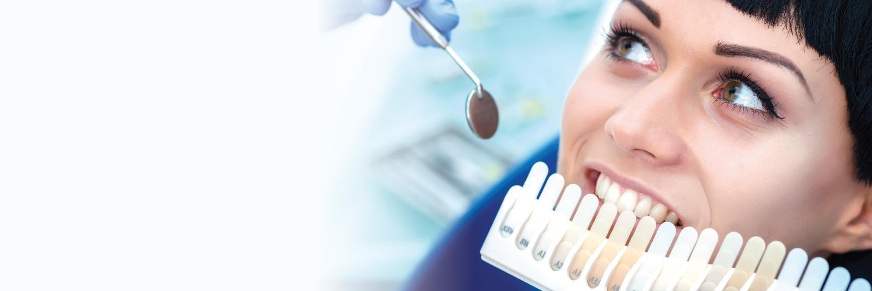 Woman at teeth whitening appointment in Norfolk MA