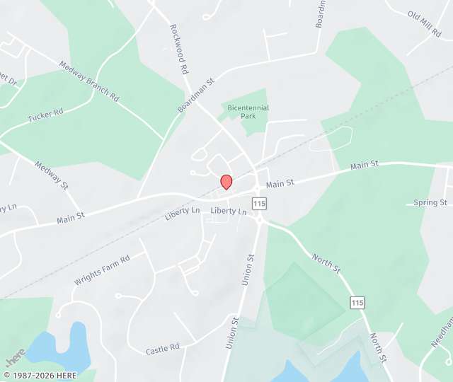 Location Map: 158 Main Street Norfolk, Massachusetts 02056